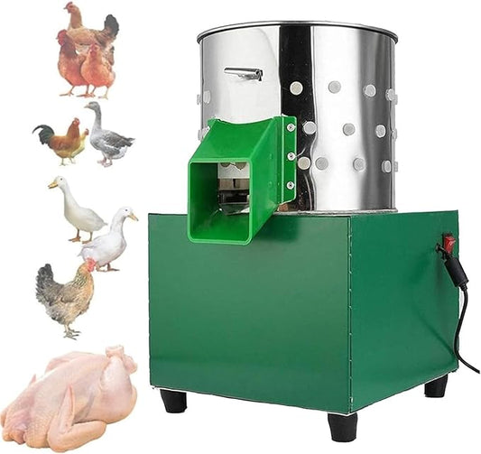 Stainless Chicken Plucker, Small Dove Feather Plucking Machine with 110 Rubber Fingers, High-Efficiency Feather Remover Poultry Machine for Bird, Duck, Turkey