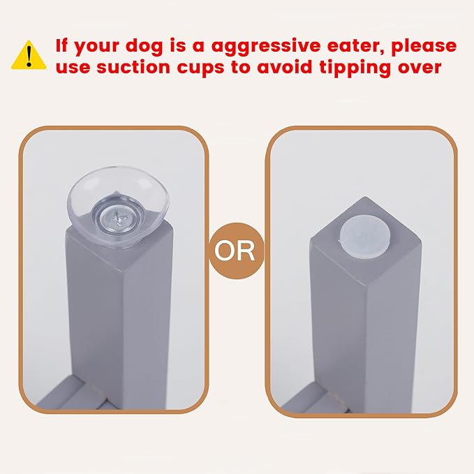 Elevated Dog Bowl Stand,Adjustable Dogs Food Stand for 7”-10” Bowls,Single DogBowl Holder 10” Tall for Medium Dogs Grey