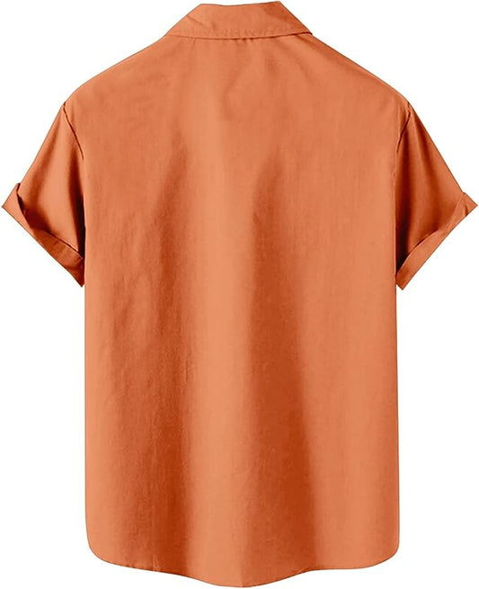 Men’s Hawaiian Shirt Western Cowboy Symmetrical Print Short Sleeve Button Down Casual Beach Holiday Summer Shirt