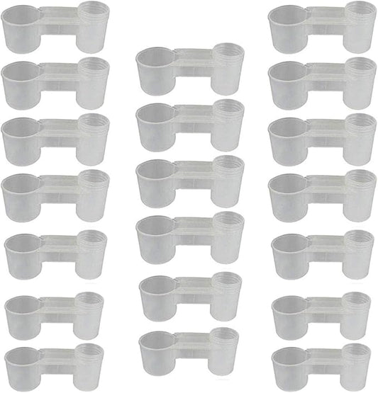 kathson 20 Pcs Bird Drinker Feeder Plastic Soda Pop Water Bottle Cup Ideal for Chicken Pigeons Birds Feeder Trough Animal Feeding Accessories