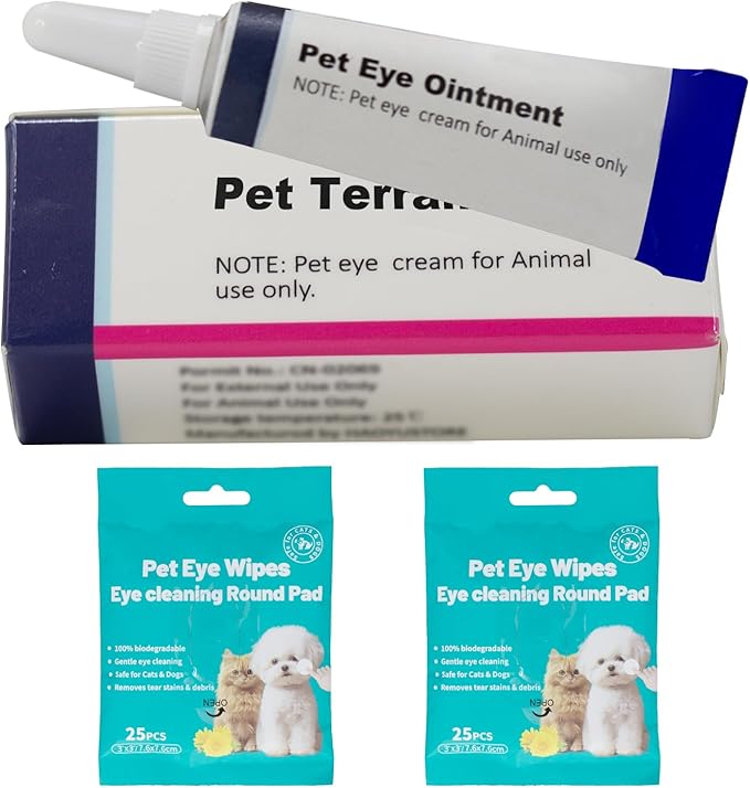 Pet Eye Cream, Health Premium Tube Eye Cream Suitable for Dog, Cat, Cattle, Horse, Sheep, Squirrel, Bird Fit for All Pets (3.5gr/1 Per Tube) 1 Pack