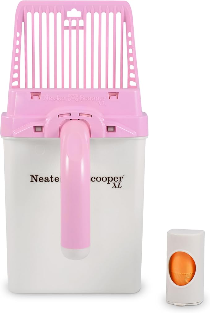 Neater Pet Brands Neater Scooper XL Cat Litter Scoop, 15 Refill Bags – Extra-Large Capacity Mess-Free Cat Litter Scooper with Bag for Large & Multiple Cats, Spill-Proof Litter Box Scooper with Holder
