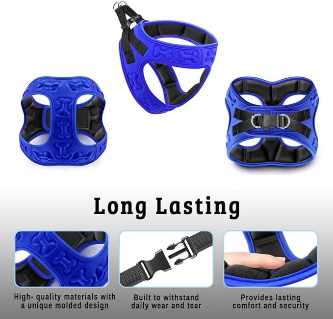 Comfort Fit No Pull Dog Harness for Small Medium & Large Dogs – Soft Padded Adjustable Buckles Step in Pet Harness with Leash Clips Reflective Straps with Easy Control & Handle Pet Vest Harness