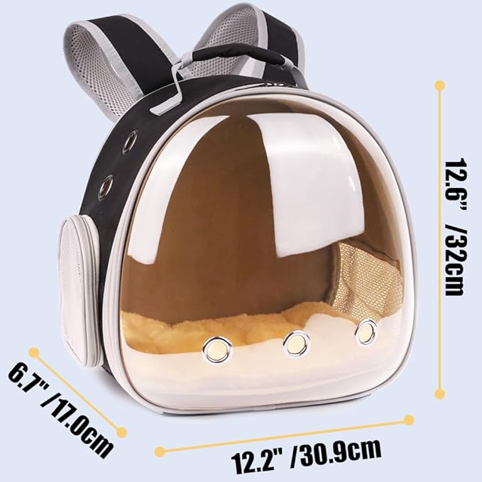 Portable Small Animal Backpack Travel Breathable Pet Carrier Bag Cages for Guinea Pig, Rabbit, Bearded Dragon, Squirrel, Tortoise, Bird, Lizard, Sugar Glider