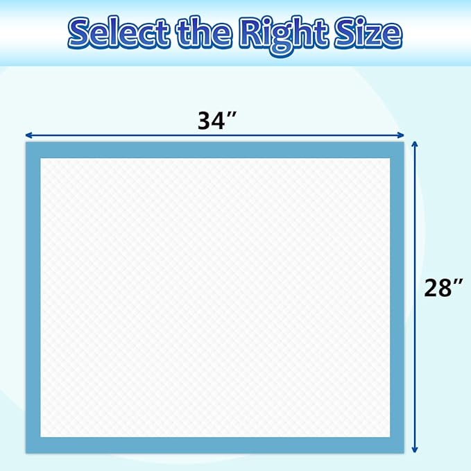 XL Puppy Pads 40 Count, Thicken Pee Pads for Dogs, 28"x34" Dog Pee Pads Extra Large, Disposable Urine Bed Pads for Doggy, Potty Pads for Doggie, Large Dog Pads, Piddle Pads X-Large