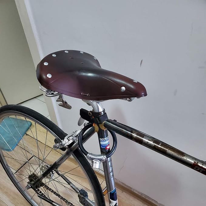 UNISTRENGH English Vintage Bicycle Saddle Touring City Saddle Comfortable Comfort Leather Bicycle Seat with Spring Rivets for Women Men