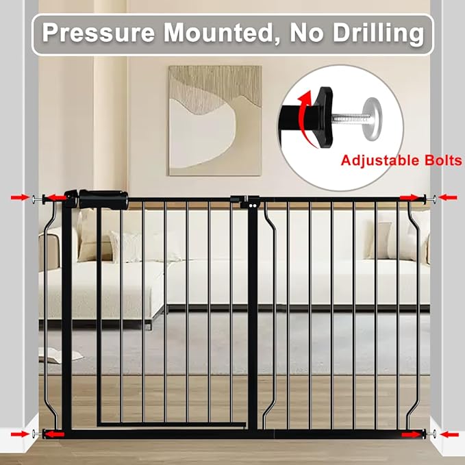 Fairy Baby Safety Gate 14.17 inch Extension for Extra Wide Baby Gate Dog gate Pressure Mounted Walk Through Pet Gate Black