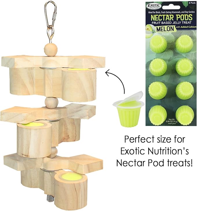 Nectar POD Forager - Small Animal Toy & Cage Accessory - Sugar Gliders, Rats, Ferrets, Birds, Squirrels, Prairie Dogs, Degus, Chinchillas, Marmosets & More