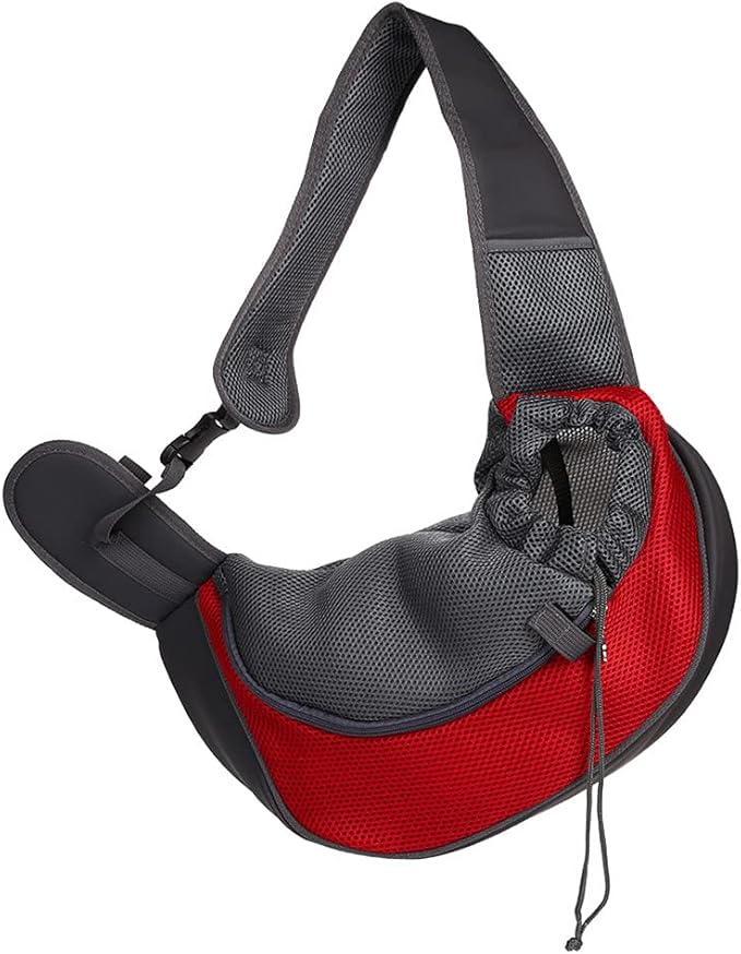 Love Dream Pet Dog Sling Carrier, Breathable Mesh Portable Travel Safe Pet Sling Shoulder Bag Carrier with Adjustable Non-Slip Shoulder Strap for Small Dogs Cats Puppy