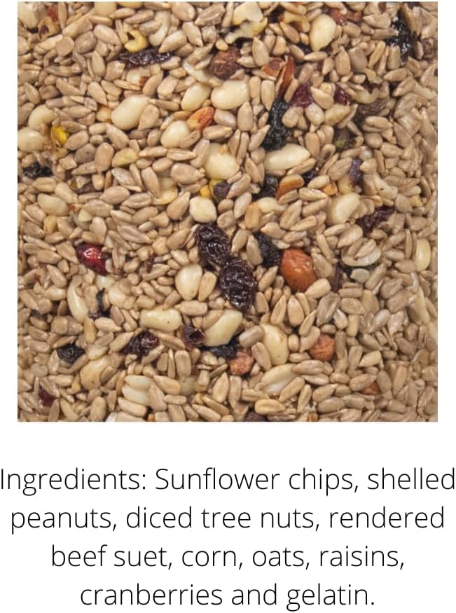 JCs Wildlife No Mess, No Waste Fruit Blend Premium Bird Seed Small Cylinder with Hole, 2 lb (1 Cylinder)