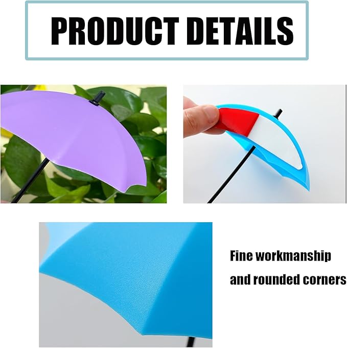 3 Pack Amphibian Aquatic Frogs Habitats, Tree Frog Terrarium Accessories, Plastic Umbrella Decorations with Suction Cups for Terrarium, Tree Frog, Toad, Tadpole