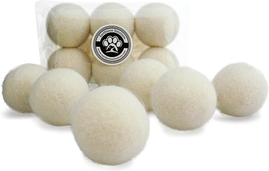 Balls for Cats - Felt Wool Cat Toy Balls for Small Pet Fetch and Play - Eco Friendly Quiet Wool Ball Cat Toy for Cats and Kittens - Choose Your Colors (White)