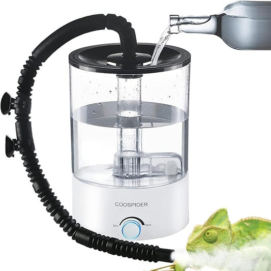 Coospider 4.2L Top Fill Reptile Humidifier, Fogger Mister for Reptiles Tank, Terrariums Humidifiers with Extended Hose/Tube, Automatic Reptile Misting System for Reptiles Amphibians Herps Vivarium