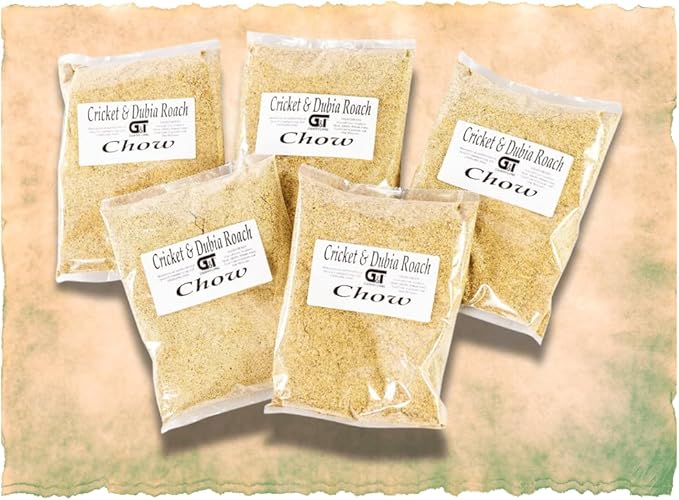 Cricket & Dubia Roach Feed Kit – 5 lb (5 Individually Wrapped Bags) – Premium Gut-Loading Diet for Feeder Crickets, Dubia Roaches, Reptiles, Amphibians, Lizards – GT Country Living