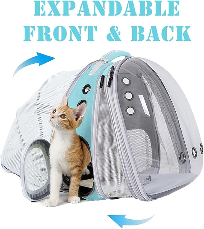 halinfer Dual Expandable Cat Backpack Carrier, Fit up to 20 lbs, Expandable Pet Carrier Backpack for Large Fat Cat and Small Puppy