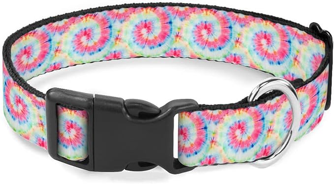 Watercolor Rainbow Swirl Dog Collar Soft Pet Collars for Small Medium Large Breed Dogs Cats Puppy Kitten Terrier