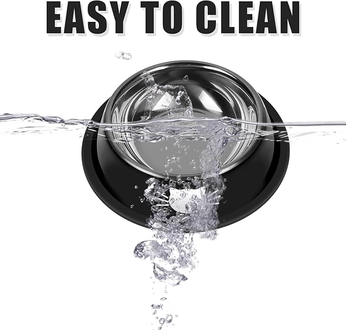 2Pcs Cat Bowls Non-Slip Stainless Steel Small Cat Food Bowls Unbreakable Thicken Cat Feeder 7 Oz Cat Dishes Suitable for Indoor Small Pets Removable Rubber Base Easily Clean Lovely Color