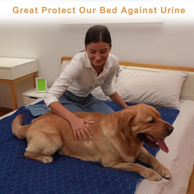 2Pack Dog Pads Washable 53”x65”, Extra Large Puppy Pads Waterproof, Super Absorption, Anti Skid Whelping Pad for Puppy Pen