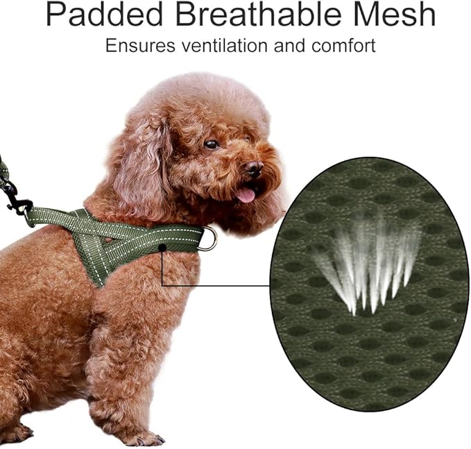 Plutus Pet No Pull Dog Harness with Breathable Mesh Padded, Adjustable Reflective Escape Proof Dog Harness, Quick Fit Dog Vest Harness for Small Medium Large Dogs(S, Ranger Green)
