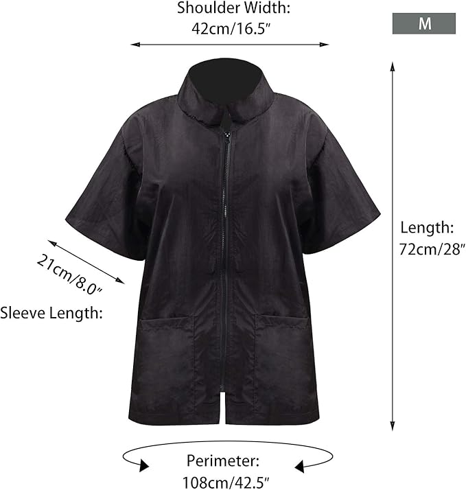 Noverlife Pet Groomer Jacket with Full Zipper, M Size, Dog Cat Grooming Cloth Apron, Cosmetology Uniforms for Men and Women