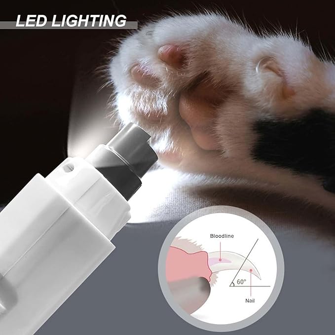 Silent Groom Pro Nail Grinder, 2026 New Silent Groom Pro Nail Grinder for Dogs, Grinder Cordless with 5 Speeds & LED Light, Silent Pro Groom for Dogs and Cats(Replacement Grinding Heads)