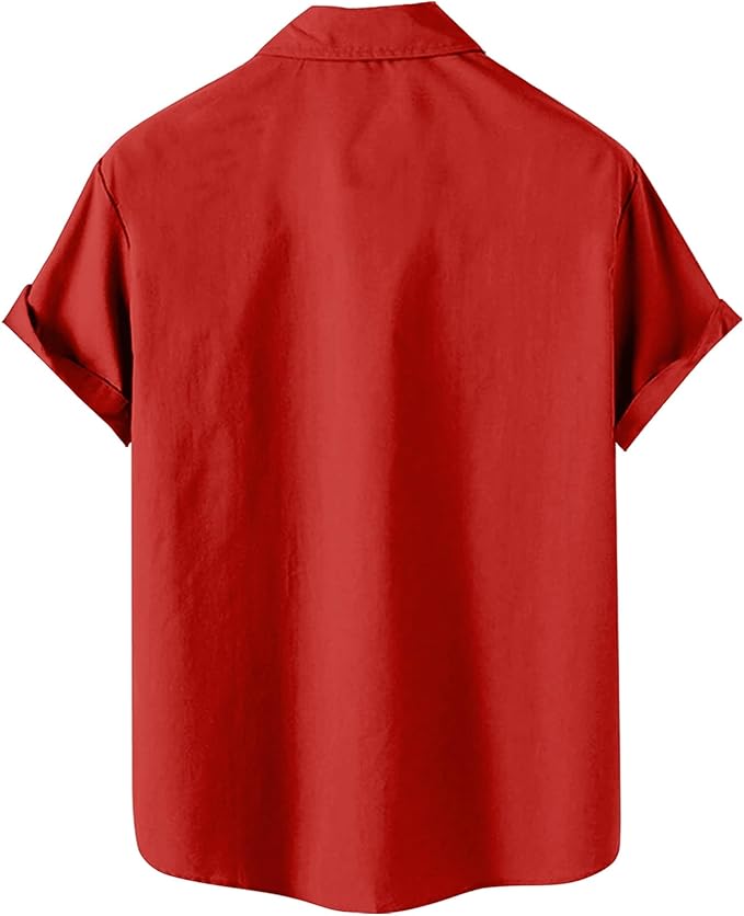 Men’s Hawaiian Shirt Western Cowboy Symmetrical Print Short Sleeve Button Down Casual Beach Holiday Summer Shirt