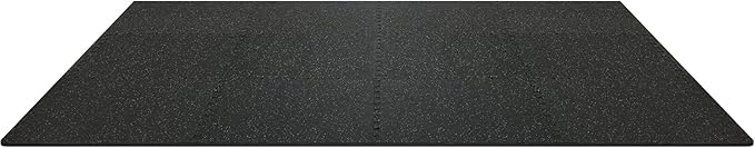 VEVOR 0.56Inch 48sq.ft 12 Tiles Gym Flooring for Home Gym, Rubber Top with High Density EVA Foam,25 x 25In Gym Floor Exercise Equipment Mats, Interlocking Gym Mats, Puzzle Workout Mats, Black & Grey