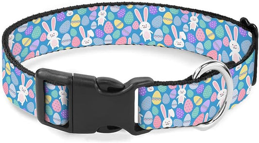 Easter Rabbit Bunny Colorful Eggs Dog Collars Soft Adjustable Collar Strap for Small Medium Large Dogs Cats Pet