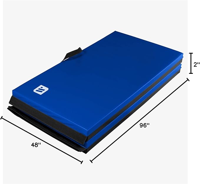 We Sell Mats - 4 ft x 8 ft x 2 in Personal Fitness & Exercise Mat for Home Workout - Lightweight and Folds for Carrying – All Purpose Home Gym Mat – Thick Mat for Yoga, Pilates, Stretches, and Floor Exercises