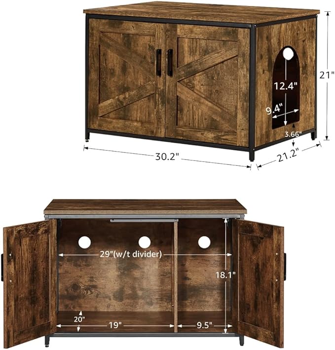 unipaws Top Opening Cat Litter Box Enclosure, Friendly to Elderly People, Waist or Keen Problem People, XL Extra Large Cat Box Furniture, High Jumbo Automatic Litter Box Cover Hidden for Large Cat