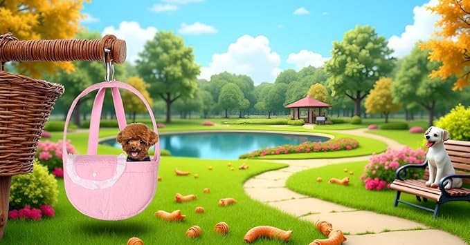 Pet Sling Carrier for Small Dogs ANG cat 3-8lbs, Breathable Cotton Dog or Cats Purse Carrier with Storage Pocket,for mom Gifts Hand Free Travel Chest Cat Sling Light Pink (Pink)