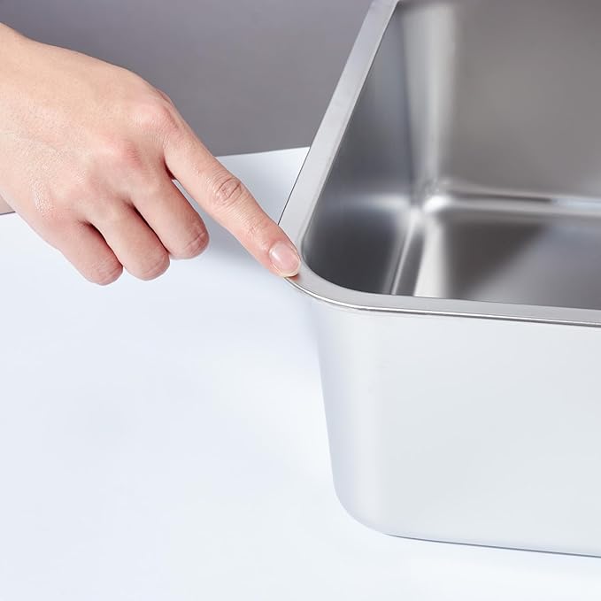 Stainless Steel Litter Box 4 Pack,XL Metal Litter Box for Adult Big Cats,Stainless Steel Cat LitterBox, Cat LitterBox High Sided -Pet Toilet Easy to Clean,Non Stick, No Smell