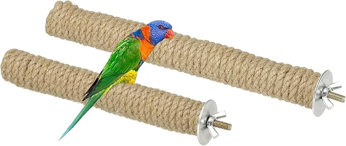 Parrot Perch, Wooden Parrot Perch Stand Toy, Paw Grinding Stick, Bird Cage Accessories, 2 Sizes (Wood Color, 3 Pack) Birds Toys Intended for Cage/Parakeets/Conure/Budgie
