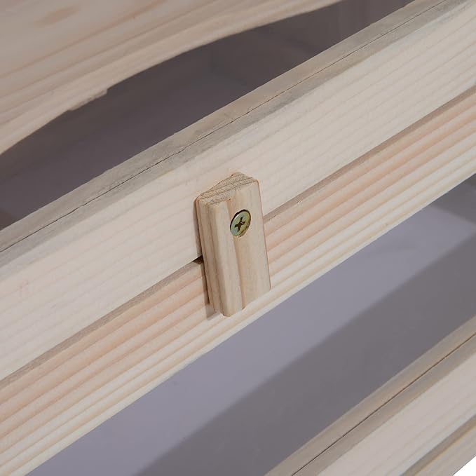 PawHut 2-Level Hamster Cage Mice and Rat House, Small Animal Habitat for Chinchillas with Openable Top, Front Door, Shelf and Ladder, Natural