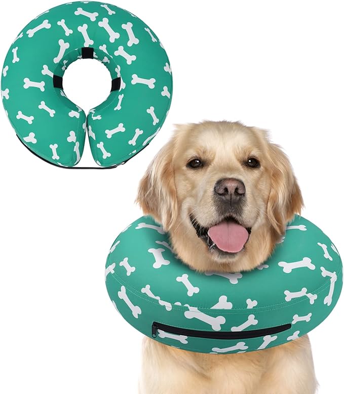 Supet Inflatable Dog Cone Collar Alternative After Surgery, Dog Neck Donut Collar Recovery E Collar, Soft Pet Cone for Small Medium Large Dogs