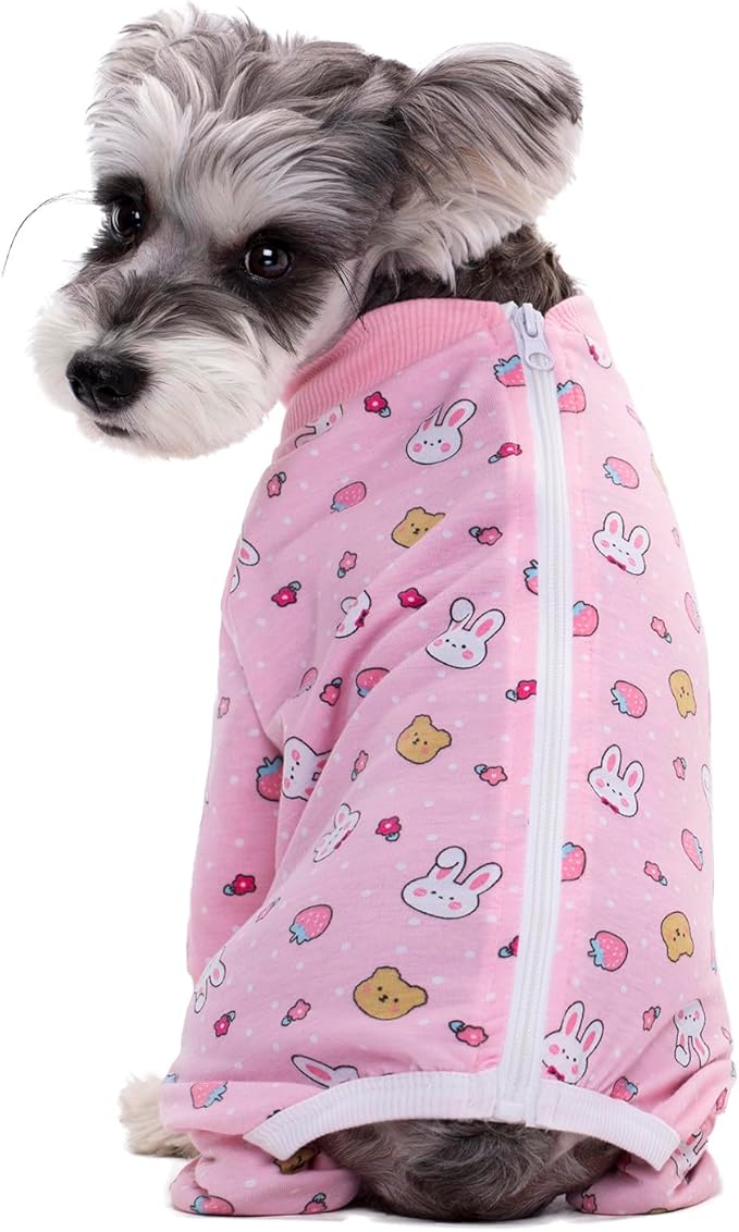 Pink Dog Recovery Suit Female Male For Small Medium Dogs,Dog Surgical Recovery Suite Bodysuit After Surgery Zipper On Back Puppy Cat Long Sleeve Onesies Bodysuit After Surgery Wound Protective