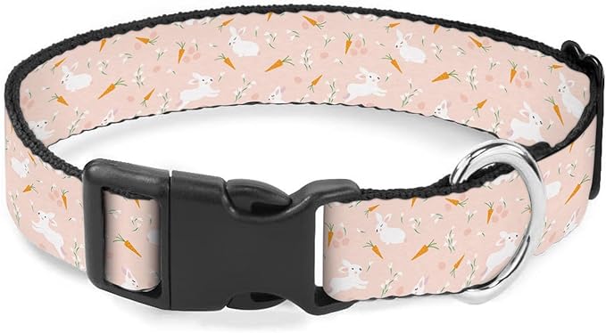 Easter White Rabbit Bunny Carrots Dog Collar Cat Big Neck Collars Soft for Small Extra Large Heavy Duty Pet Dogs