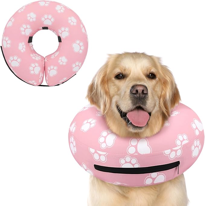Supet Inflatable Dog Cone Collar Alternative After Surgery, Doggie Neck Donut Collar Recovery E Collar for Neuter, Soft Dog Cone for Small Medium Large Dogs