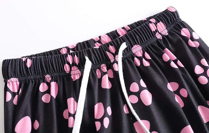 YIJIU Women's Summer Cute Cartoon Print Top and Pant Pajama Set Lounge Sleepwear