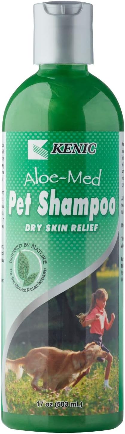Kenic Moisture Rich Aloe-Med Pet Shampoo, Made in USA with Naturally Derived Ingredients, Soap & Paraben Free, pH Balanced