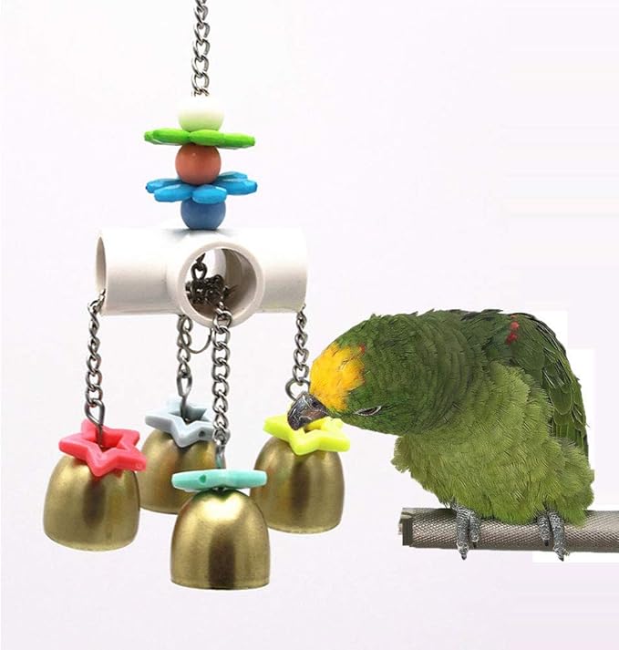 Bird Parrot Bells Toy with Sweet Sound for Budgie Parakeet Cockatiel Conure African Grey Lovebird