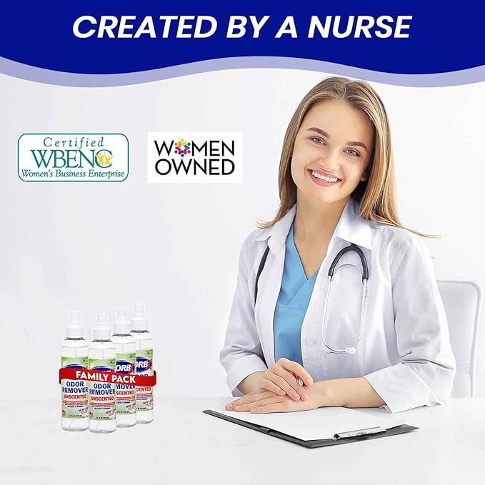 ZORBX Unscented Odor Eliminator for Strong Odor 7.5 Fl Oz, Pack of 4 - Used in Hospitals & Healthcare Facilities - Advanced Formula, Fast-Acting Odor Remover Spray for Dog, Cat, House & Carpet