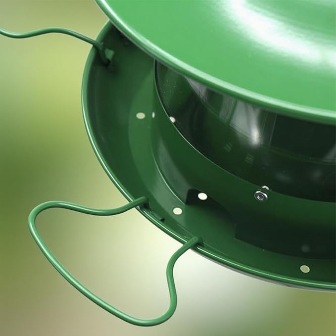 Metal Bird Feeder for Outdoors, Hanging Wild Bird Feeder with Spill-Proof Tray, All-Weather Outdoor Bird Feeder with Water-proof PVC Tube,Easy to Clean and Fill, 4.5Lb Capacity,Gifts for Outdoor Decor