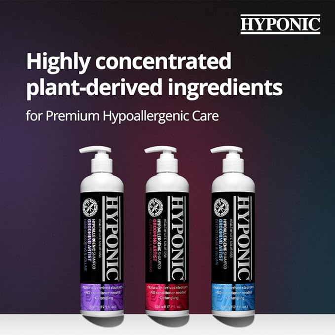 HYPONIC Grooming Artist Shampoo - Hypoallergenic Pet Shampoo for Groomers (Clipper Cut & Moisturizing (17.9 oz))