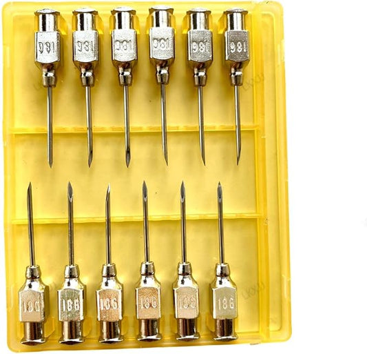 Veterinary Needles, Cattle Needle Poultry Injection Needles 12 Sticks,Suitable for Pigeons, Chickens, Ducks, Geese, Pigs, Sheep, Horses (12X20 18G)