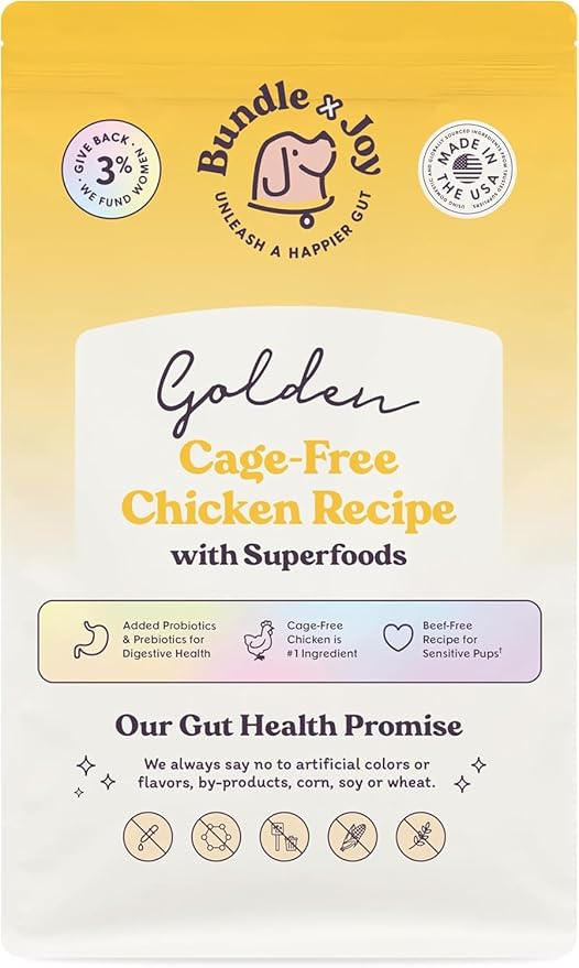 Bundle x Joy Superfood Dry Dog Food - Pet Food for Small, Medium and Large Breeds - Made with Real Ingredients - Nutrient Dense Probiotic Dog Food to Support Healthy Digestion (12 Pound, Chicken)