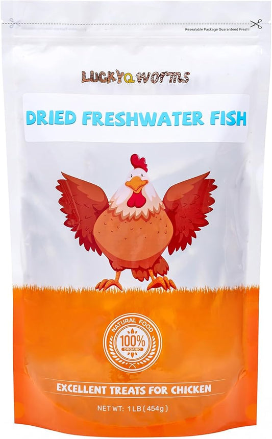 Dried Freshwater Fish, 1 Lbs Resealable Bag - Natural High-Protein Food for Turtles, Reptiles, Large Tropical Fish, Cats, Small Pets and Chicken - Crude Protein 30% Min