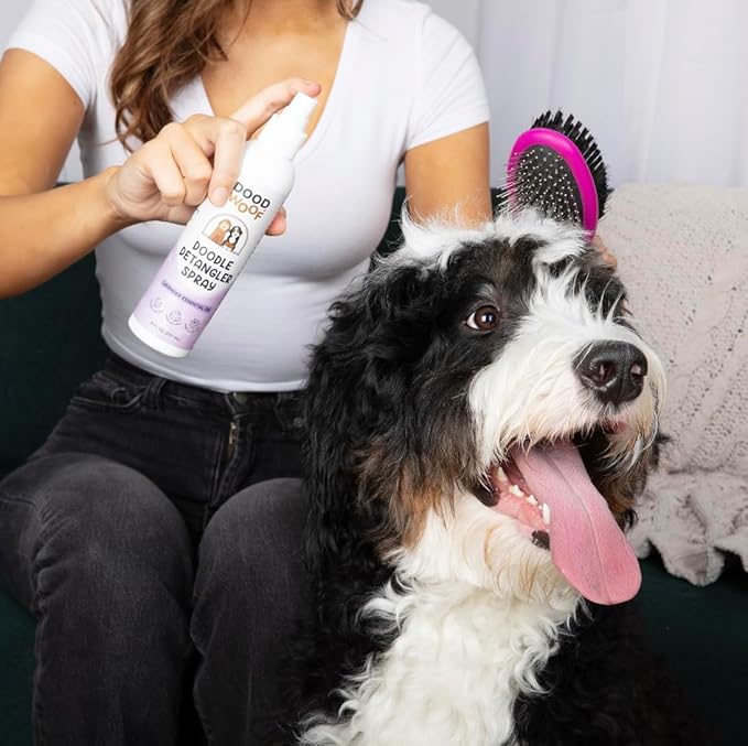 Dog Detangler Spray Dematting for Doodle - Natural Dog Leave in Conditioner Spray for Grooming and Mat Removal, Detangler Spray for Dogs Matted Hair, Puppy Poodle Detangler & Grooming