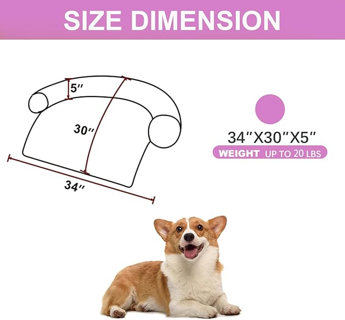 Tinaco Luxurious Calming Dogs/Cats Bed Mats, Dog Pad Washable Removable Couch Cover, Plush Long Fur Mat for Pets, Waterproof Lining, Perfect for Small, Medium and Large Dogs and Cats (Pink, 34"x30")