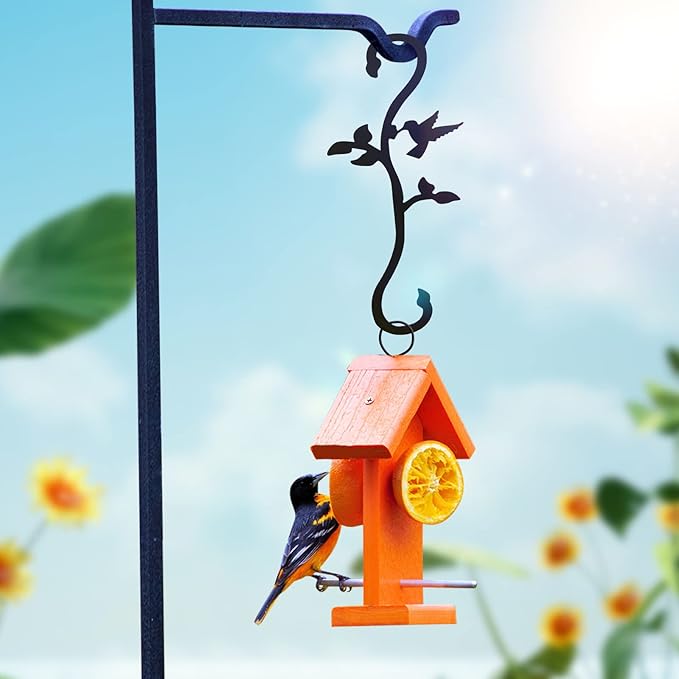Hummingbird Bird Feeder Hanger Hooks for Outdoors Hanging, Shepherds Hanging Plant Hooks, S Garden Fence Hooks for House, Wind Chimes, Flower Basket(2PCS)